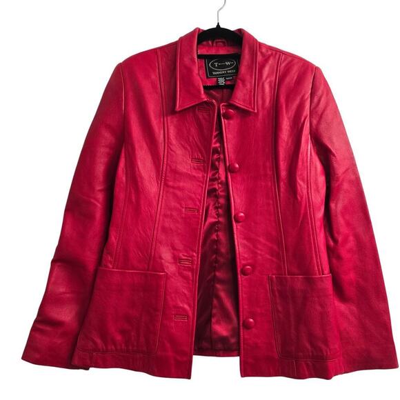 Tannery West Jackets & Blazers - VTG 80s 90s Women’s Red Leather Jacket Sz S Grunge Streetwear Retro Y2K Festival